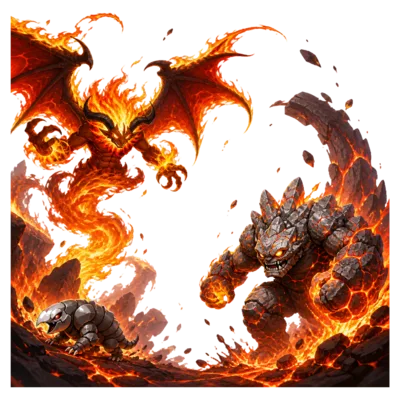 炎のボスを描いたプロフィール装飾